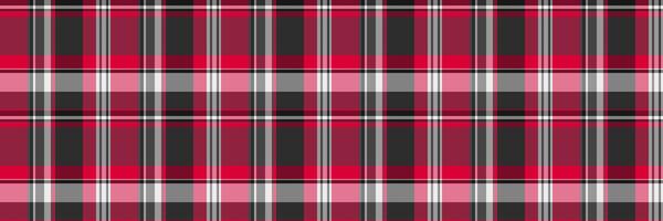 Panel seamless background check, long textile fabric. Carnival pattern texture plaid tartan in red and grey colors. vector