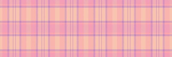 Pastel check fabric texture, back textile plaid seamless. Part tartan background pattern in light and red colors. vector