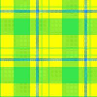 French seamless textile , finish fabric check texture. Famous background plaid tartan pattern in green and yellow colors. vector