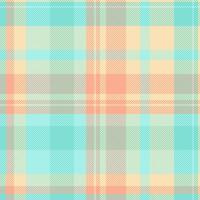 Pastel plaid pattern in soft peach, mint green, and gray. Ideal for textile designs, website backgrounds, and crafting projects. vector