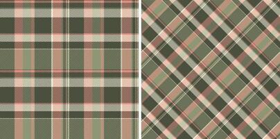 Tartan check seamless of fabric plaid with a texture pattern textile background. Set in food colors. Wide grid patterns in modern fashion. vector