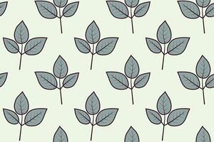 Elegant seamless pattern featuring stylized teal leaves on a pale green background. Perfect for textile design, wallpaper, packaging, and website backgrounds. vector