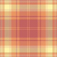 Calm seamless textile, greeting tartan background check. Skill texture fabric pattern plaid in red and orange colors. vector