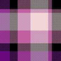 Stylish diagonal plaid pattern in pink, purple, and black. Perfect for fashion, textile, and web design projects. Creates a modern and vibrant aesthetic. vector