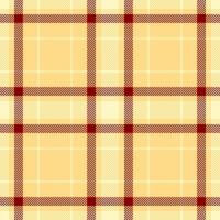 Glen textile check pattern, quality fabric seamless tartan. Soft texture background plaid in amber and light colors. vector