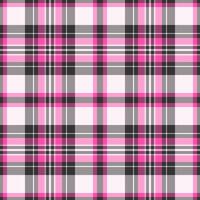 Present background fabric, multicolored check plaid seamless. Designer texture textile tartan pattern in pink and vintage gray colors. vector