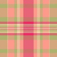 Revival pattern texture check, lady seamless plaid background. Pano tartan textile fabric in red and lime colors. vector