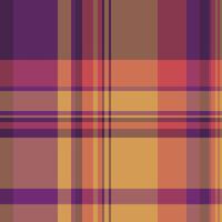 France texture check tartan, season seamless pattern background. British plaid textile fabric in red and orange colors. vector