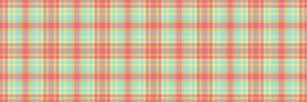 Minimalist pattern seamless background, 70s fabric textile check. Dye plaid texture tartan in red and light colors. vector
