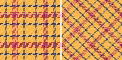 Check seamless of tartan fabric textile with a pattern plaid texture background. Set in gradient colors for modern duvet covers in bedroom. vector