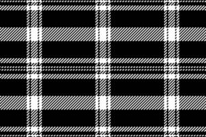 Kid texture fabric tartan, tough plaid check. Selection seamless textile background pattern in black and white colors. vector
