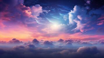 wispy clouds stars photo