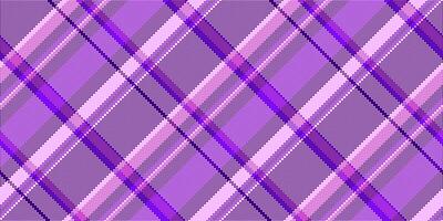 Vibrant diagonal plaid pattern in shades of purple and pink. Perfect for textile design, apparel, websites, or backgrounds. Highresolution seamless texture ideal for various projects. vector