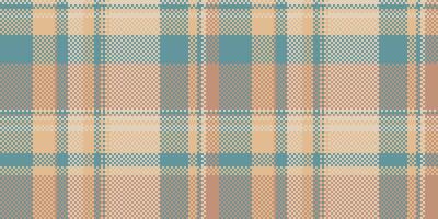 Italian pattern seamless textile, chinese new year tartan texture fabric. Free check plaid background in orange and cyan colors. vector