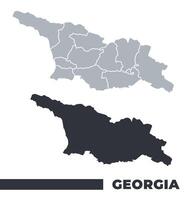 Georgia flat and border outline maps vector