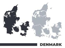 Denmark flat and border outline maps vector