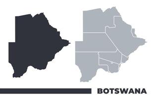 Botswana flat and border outline maps vector