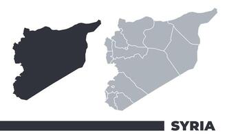 Syria flat and border outline maps vector