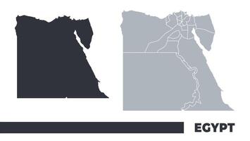 Egypt flat and border outline maps vector
