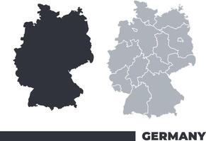 Germany flat and border outline maps vector