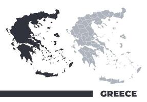 Greece flat and border outline maps vector