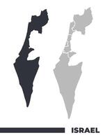 Israel flat and border outline maps vector