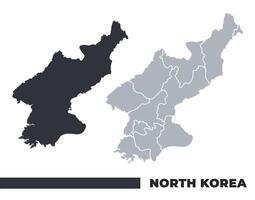 North Korea flat and border outline maps vector