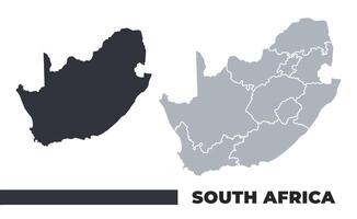 South Africa flat and border outline maps vector