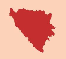 Bosnia simple flat red map vector