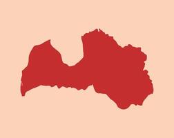 Latvia simple flat red map vector