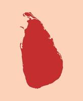 Sri Lanka simple flat red map vector