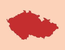 Czech Republic simple flat red map vector