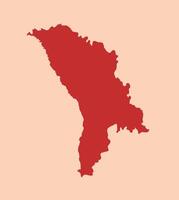 Moldova simple flat red map vector