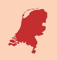Netherlands simple flat red map vector