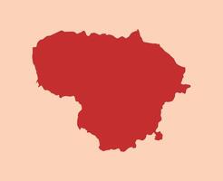 Lithuania simple flat red map vector
