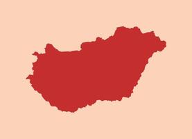 Hungary simple flat red map vector