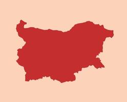 Bulgaria simple flat red map vector
