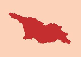 Georgia simple flat red map vector