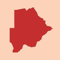 Botswana simple flat red map vector