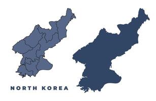 North Korea flat and outline map set vector