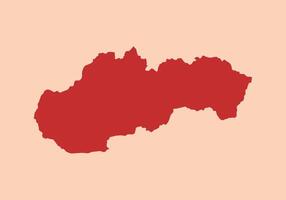 Slovakia simple flat red map vector