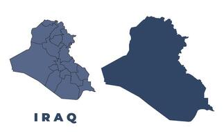 Iraq flat and outline map set vector