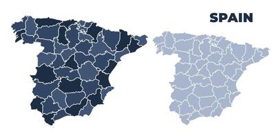 Spain political map with states border outline vector