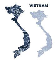 Vietnam political map with states border outline vector