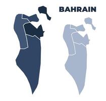 Bahrain political map with states border outline vector