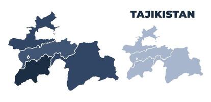 Tajikistan political map with states border outline vector