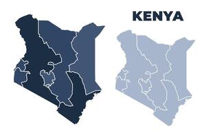 Kenya political map with states border outline vector