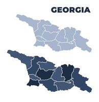 Georgia political map with states border outline vector