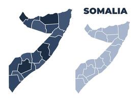 Somalia political map with states border outline vector