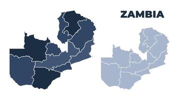 Zambia political map with states border outline vector